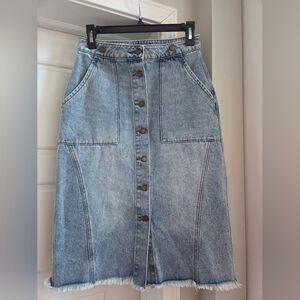 Forever 21 Button Front Retro Styling Denim Skirt
